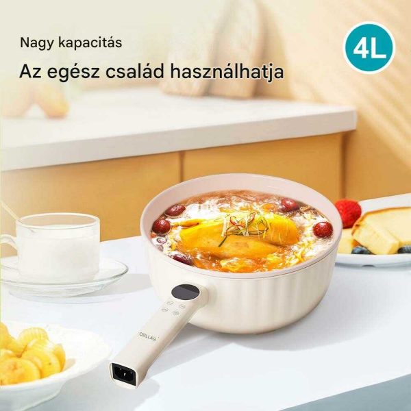 WINNING STAR ST-9804 Elektromos Serpenyő, 4L, Tapadásmentes, Időzítő Funkcióval