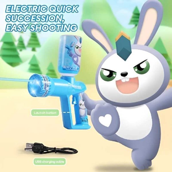 Kék Nyuszis Elektromos Vízipisztoly Fiúknak – 300 ml-es tartály, 10m hatótáv, LED világítás (3+ korosztálynak)