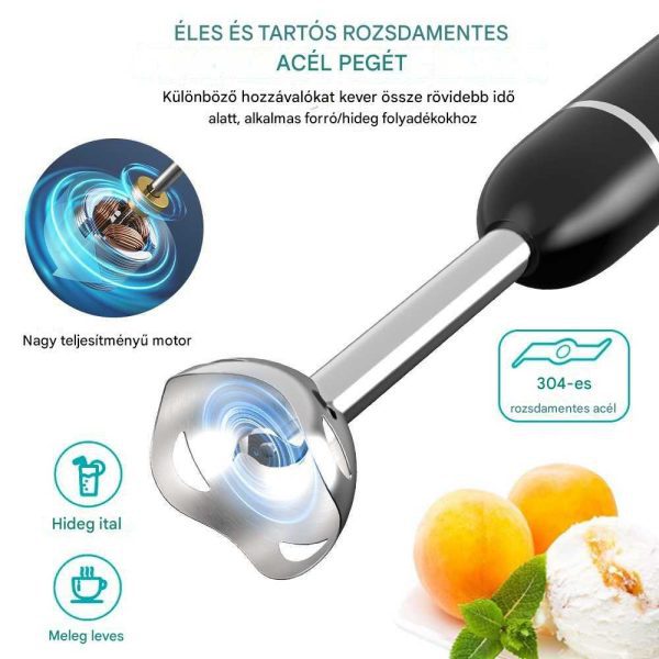 WINNING STAR ST-5551 Elektromos Botmixer – 200W, Rozsdamentes Acél, 2 Sebességes