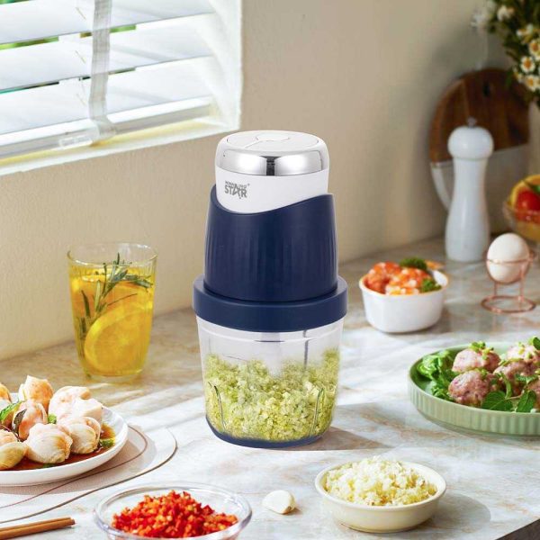 WINNING STAR ST-5581 3 az 1-ben Elektromos Aprító és Húsdaráló – 300W, Kék/Ezüst