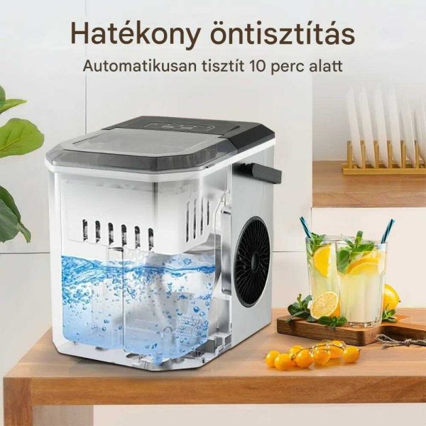 WINNING STAR ST-9500 Hordozható Automata Jégkészítő, 1.2L Víztartály, Öntisztító Funkcióval