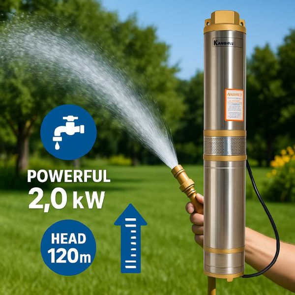 Kanghui HM6412 Mélykúti Csőszivattyú – 2.2 kW, 8 m³/óra, 220V, Professzionális Vízemeléshez
