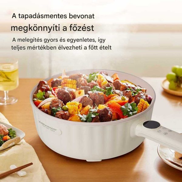 WINNING STAR ST-9804 Elektromos Serpenyő, 4L, Tapadásmentes, Időzítő Funkcióval