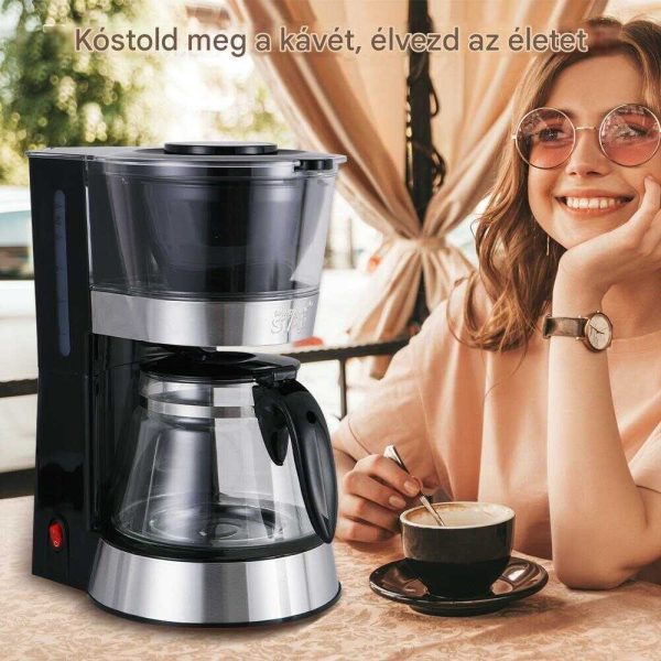 WINNING STAR ST-9712 Csepegtetős Kávéfőző, 1.2L, Rozsdamentes Acél/Üveg
