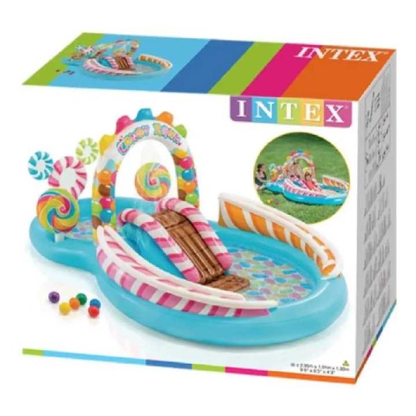 INTEX Candy Zone Vízi Játszótér Gyerekeknek – Felfújható kerti élménymedence
