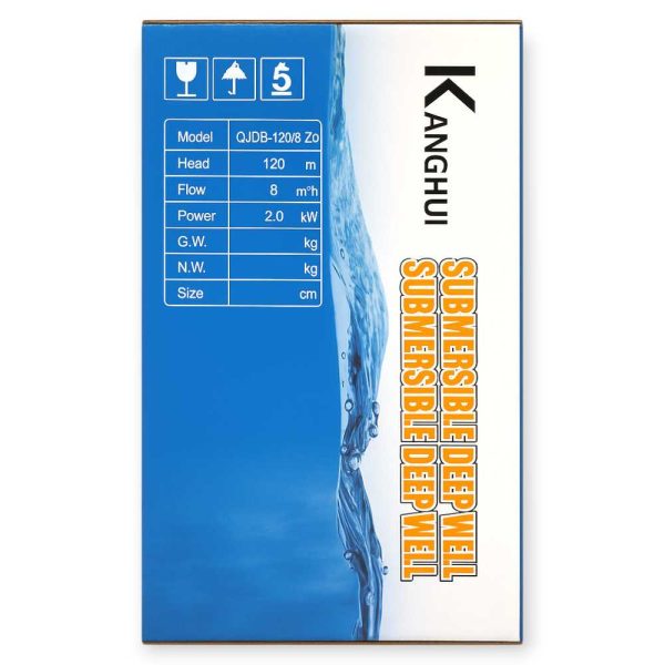 Kanghui HM6412 Mélykúti Csőszivattyú – 2.2 kW, 8 m³/óra, 220V, Professzionális Vízemeléshez
