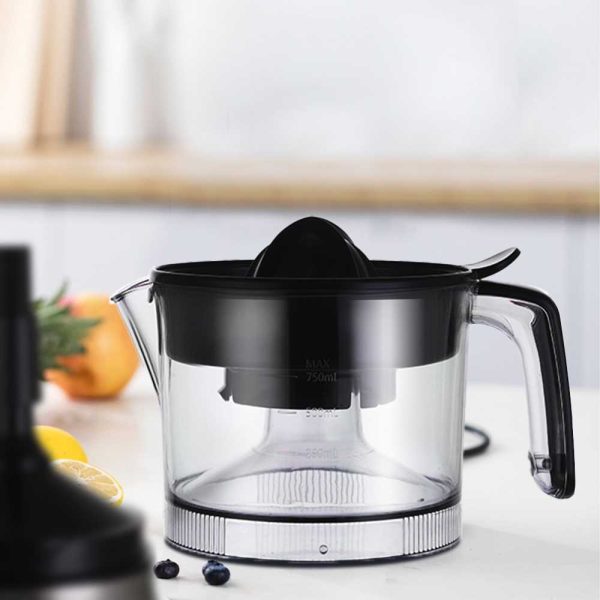 WINNING STAR ST-5594 Elektromos Citrusprés – 0.75L, 30W, Automatikus Forgás, Fekete/Inox