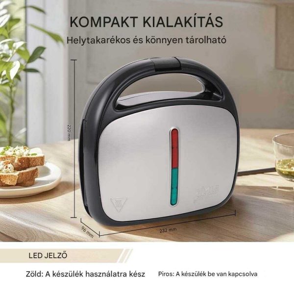 WINNING STAR ST-9450 3 az 1-ben Szendvicssütő, 800W, Cserélhető Lapokkal