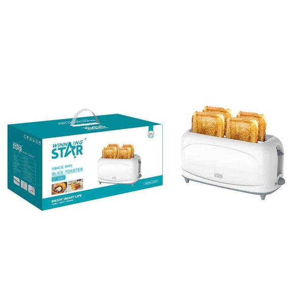 WINNING STAR ST-9360 Négy-szeletes Kenyérpirító, 7 Pirítási Fokozat, Fehér