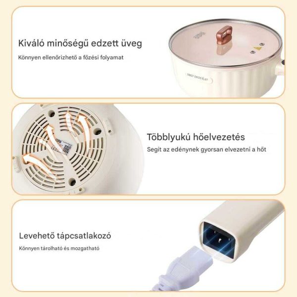 WINNING STAR ST-9804 Elektromos Serpenyő, 4L, Tapadásmentes, Időzítő Funkcióval