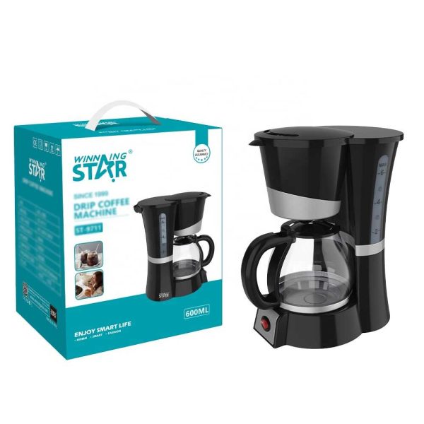 WINNING STAR ST-9711 Csepegtetős Kávé- és Teafőző, 600ml, Fekete