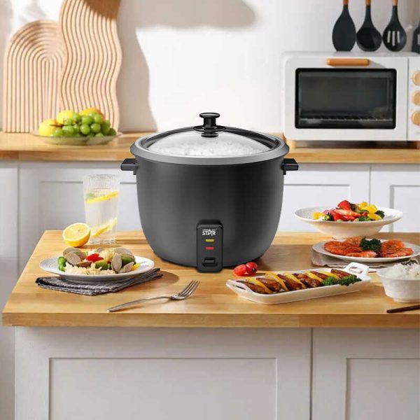 WINNING STAR ST-9345 Elektromos Rizsfőző, 6L, Tapadásmentes Edénnyel, Automata Melegen Tartással