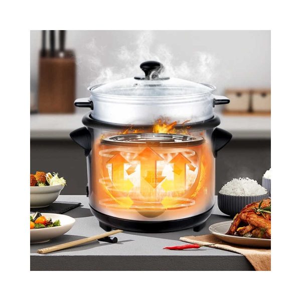 WINNING STAR ST-9352 Elektromos Rizsfőző és Pároló, 2.2L, 900W, Rozsdamentes Acél