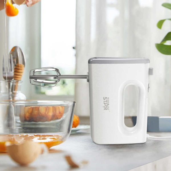 WINNING STAR ST-5535 Elektromos Kézi Mixer – 300W, 5 Sebesség, Fehér/Szürke