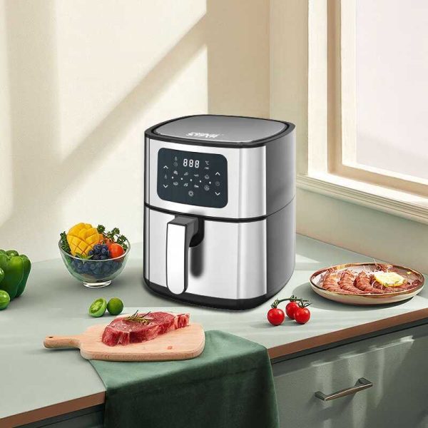 WINNING STAR ST-9645 Digitális Forrólevegős Sütő – 5.5L, 1400W, Inox