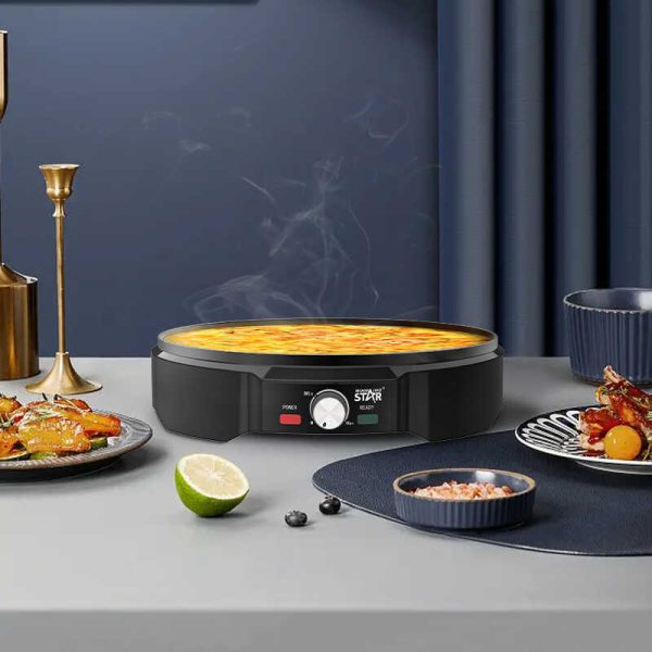 WINNING STAR ST-9324 Elektromos Palacsintasütő, 34 cm, 1200W, Tapadásmentes Felület