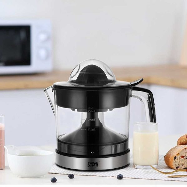 WINNING STAR ST-5594 Elektromos Citrusprés – 0.75L, 30W, Automatikus Forgás, Fekete/Inox