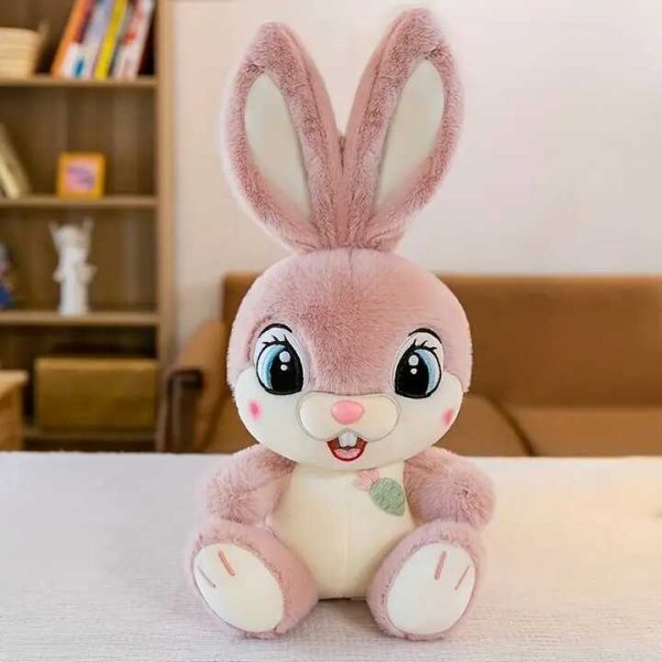 Aranyos ülő puha plüss nyuszi , rózsaszín , 35 cm
