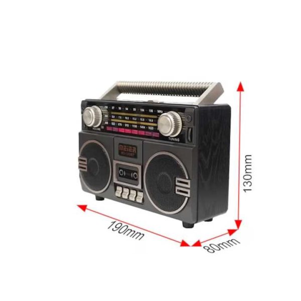 MEIER MD-1305BT Hordozható Rádió Retró Stílusban Bluetooth-szal, USB/SD és FM/AM/SW Funkciókkal