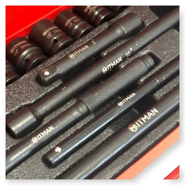 Hitman HA-6818 Erősített 12″ 12-pont Dugókulcs Készlet – 26 Részes Fém Kofferben