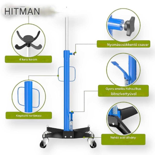 Hitman HA-2016 Hidraulikus Váltóemelő – 0,5 Ton, Lábpedálos