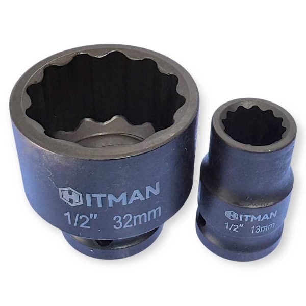 Hitman HA-6818 Erősített 12″ 12-pont Dugókulcs Készlet – 26 Részes Fém Kofferben