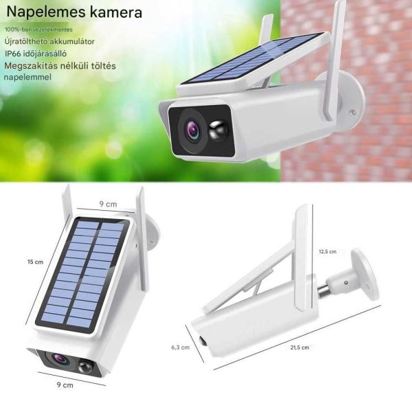 MTLUKR Q1 Napelemes WiFi Smart Kamera, Full HD 1080P, mozgásérzékeléssel