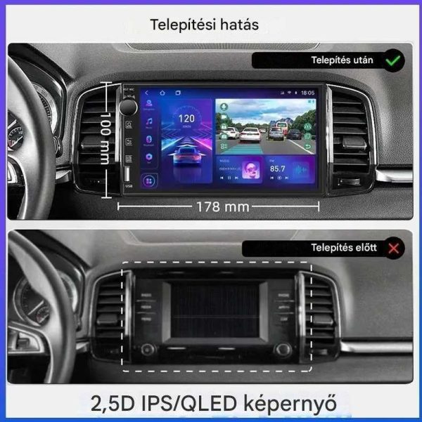 SOAK SK-717CP Autós Multimédia Fejegység, 7" Érintőképernyő, 4GB RAM, Android Auto & CarPlay