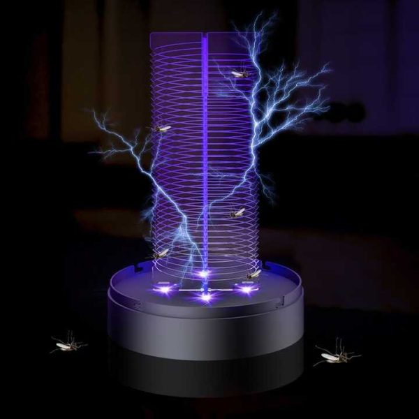 Fehér dizájnos, virágmintás UV rovarcsapda, 1.5W teljesítménnyel, USB-s tápellátással