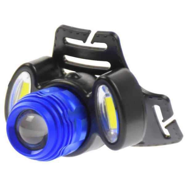 Három LED-es Fejlámpa, 4 funkcióval, Újratölthető, 220V/12V Töltővel