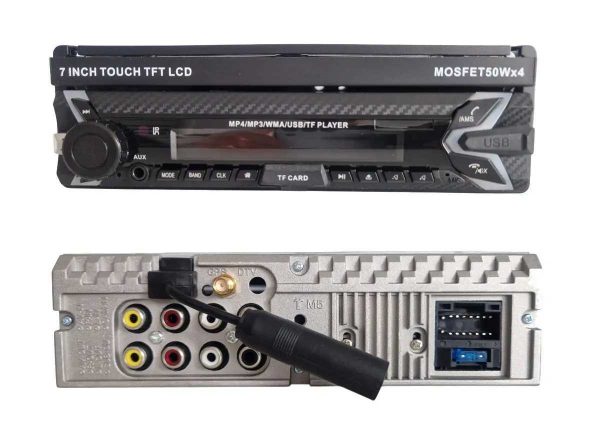 7" Autós Multimédia Lejátszó, MP5, 1DIN, 1080P, Érintőképernyő, Bluetooth