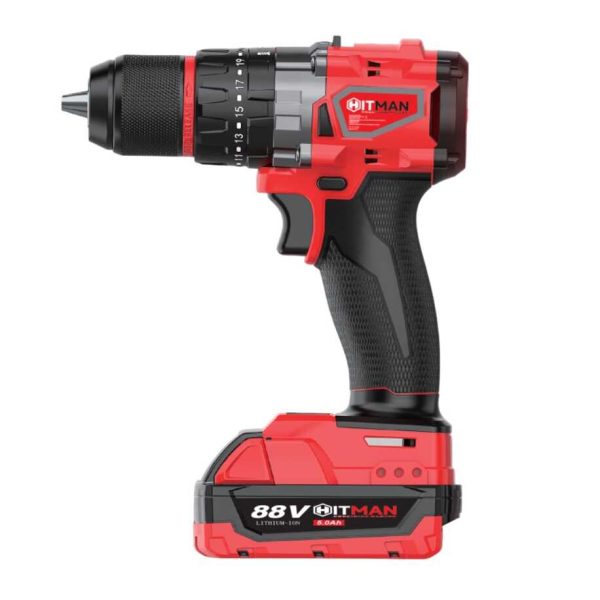 Hitman HT-M18-6807XC Akkumulátoros Ütvefúró, 88V, 13mm Fémtokmány, Kefe Nélküli Motor
