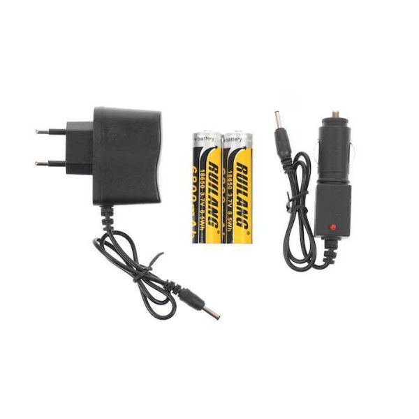 Három LED-es Fejlámpa, 4 funkcióval, Újratölthető, 220V/12V Töltővel