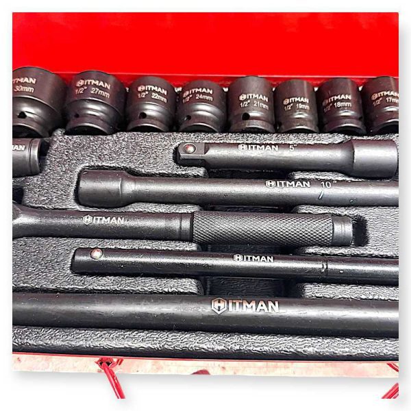 Hitman HA-6818 Erősített 12″ 12-pont Dugókulcs Készlet – 26 Részes Fém Kofferben