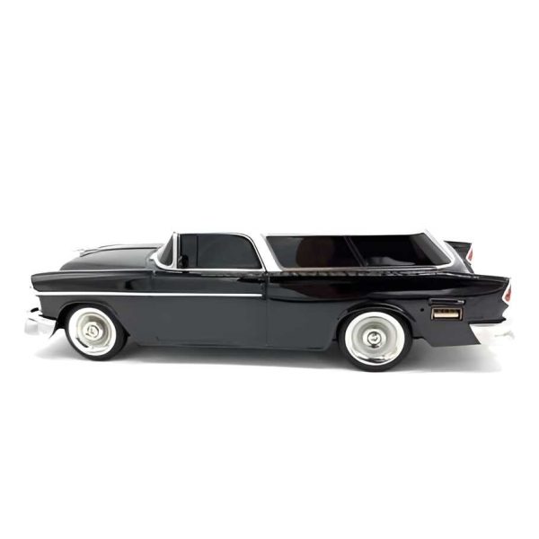 WSTER 1955-ös Chevrolet Nomad Bluetooth hangszóró FM rádióval és kártyaolvasóval, fekete
