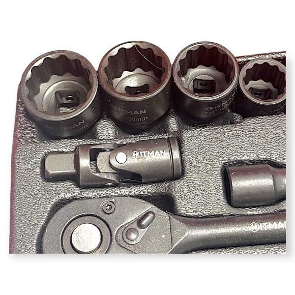 Hitman HA-6818 Erősített 12″ 12-pont Dugókulcs Készlet – 26 Részes Fém Kofferben