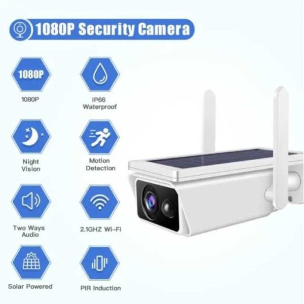 MTLUKR Q1 Napelemes WiFi Smart Kamera, Full HD 1080P, mozgásérzékeléssel