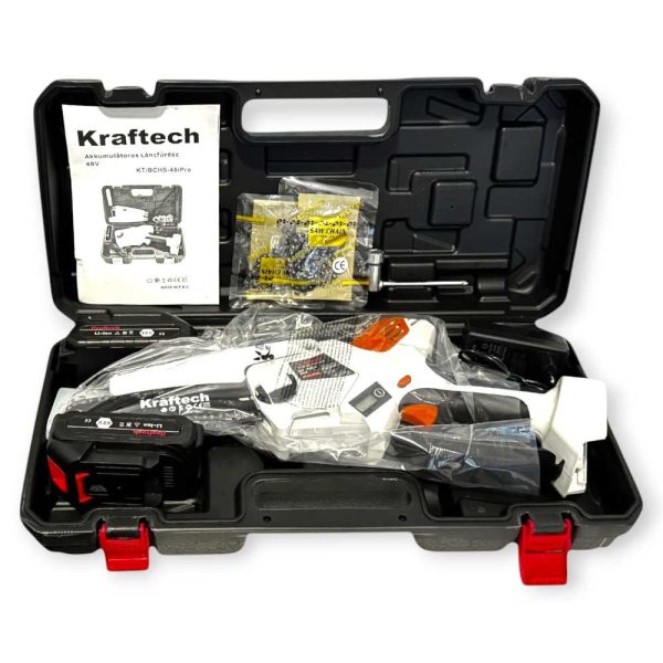 KrafTech KTBCHS-48iPro Akkumulátoros Láncfűrész, 48V, 6, Kefe Nélküli Motor