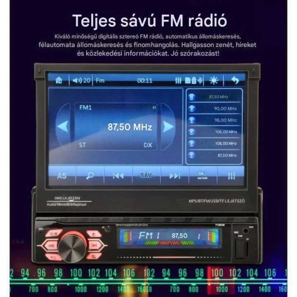 CML-PLAY CML-7130CM Autós Multimédia Fejegység, 7" Érintőképernyő, Bluetooth, 1080P