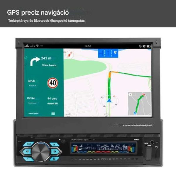 TASBEL MODEL-6 Autós Multimédia Fejegység, WiFi, GPS, 1024x600 Érintőképernyő