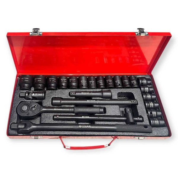 Hitman HA-6818 Erősített 12″ 12-pont Dugókulcs Készlet – 26 Részes Fém Kofferben