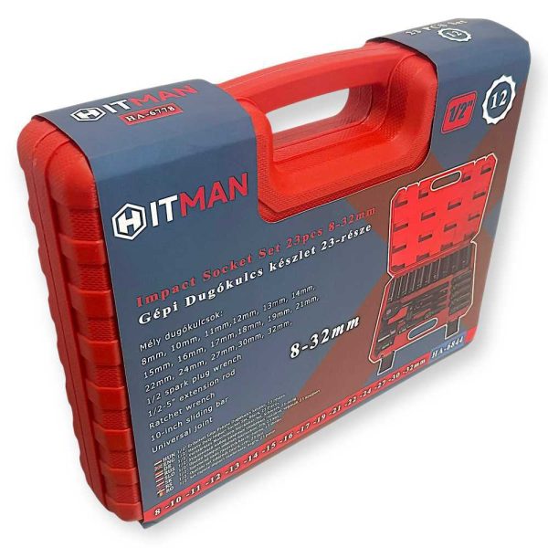Hitman HA-6844 Gépi Dugókulcs Készlet – 23 Részes, 1/2″, 12-lapfejű Kivitel