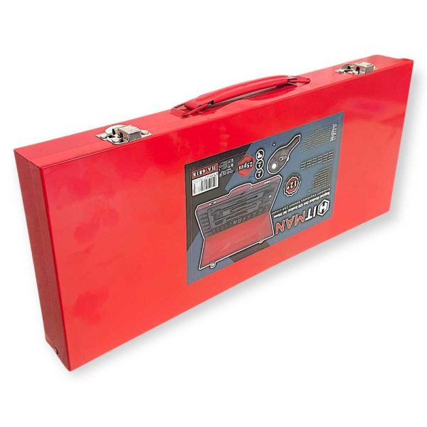 Hitman HA-6818 Erősített 12″ 12-pont Dugókulcs Készlet – 26 Részes Fém Kofferben