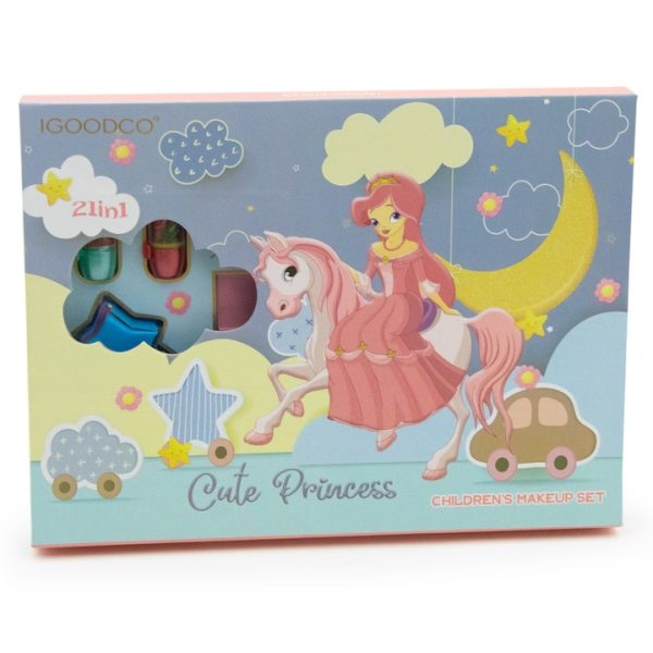 Hercegnős smink és pedikűr készlet gyerekeknek (körömlakk, köröm matricák, rúzs, ékszer stb.)