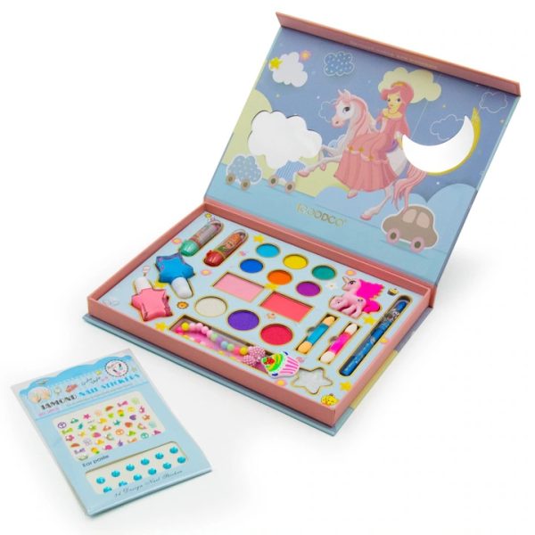 Hercegnős smink és pedikűr készlet gyerekeknek (körömlakk, köröm matricák, rúzs, ékszer stb.)