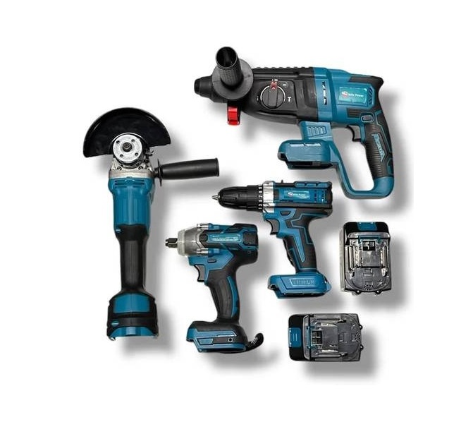 Flinke 4055 4 az 1-ben akkumulátoros szerszámkészlet, 48V, ütve csavarozó, fúró-csavarozó, sarokcsiszoló 2 db akkumulátorral