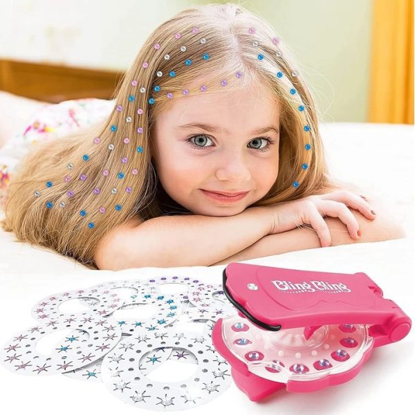 Hair Bedazzler készlet, Drágakő hajformázó 180 csillogó hajkővel, Hajkiegészítő gép, Gyémánt hajformázó "