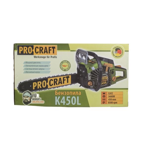 Procraft K450L Benzinmotoros Láncfűrész 3,8 LE, 45 cm