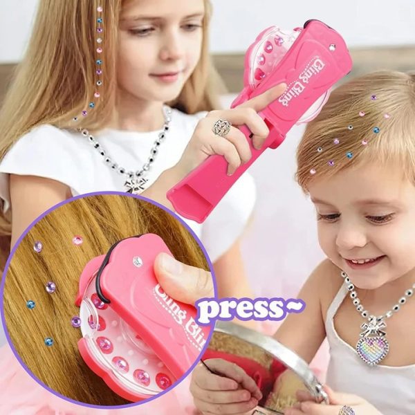 Hair Bedazzler készlet, Drágakő hajformázó 180 csillogó hajkővel, Hajkiegészítő gép, Gyémánt hajformázó "