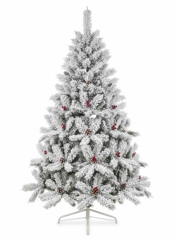Havas Tündér műfenyő, Karácsonyfa tobozzal, bogyóval, 240 cm